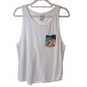 PINK Victoria’s Secret Hawaiian Muscle Tee With Pocket White Size M